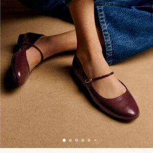 Sezane Plum Mary Jane Flats